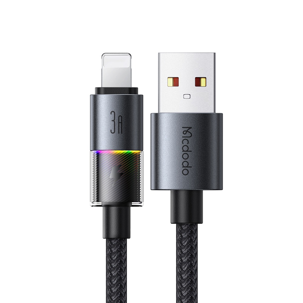 کابل شارژ USB به لایتنینگ چراغدار RGB کنفی ۱.۲ متری مک‌دودو مدل ca8170