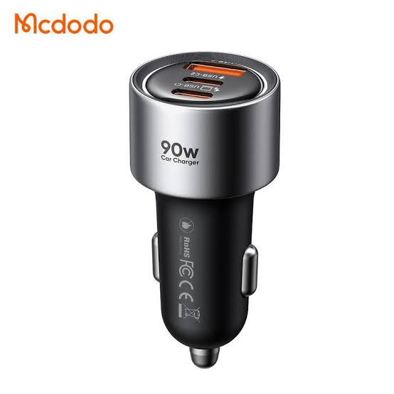 شارژر فندکی ۹۰ وات ۳ پورت فلزی مک‌دودو مدل cc-3110