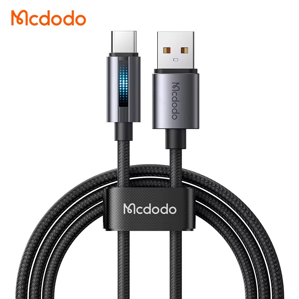 کابل شارژ USB به تایپ‌سی چراغدار کنفی ۱.۲ متری مک‌دودو مدل ca-5180