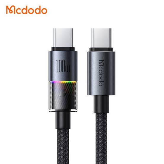 کابل شارژ دوسر تایپ‌سی ۱۰۰ وات LED دار RGB کنفی مک‌دودو مدل ca-8200