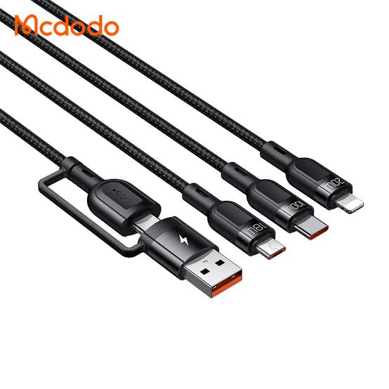 کابل شارژ USB و تایپ‌سی به میکرو و تایپ‌سی و لایتنینگ چندکاره مک‌دودو مدل ca-۸۸۰۰