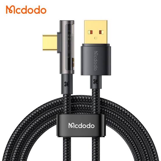 کابل شارژ USB به تایپ‌سی ۹۰ درجه ۱۰۰ وات کنفی ۱.۲ متری مک‌دودو مدل ca-۳۳۸۰