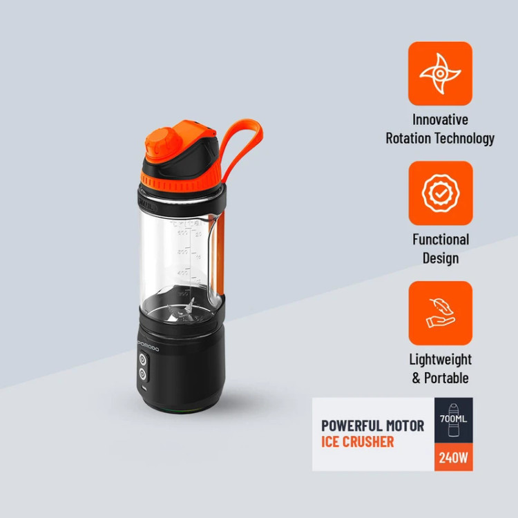 شیکر شارژی Nutrimix مشکی و سفید از برند Porodo
